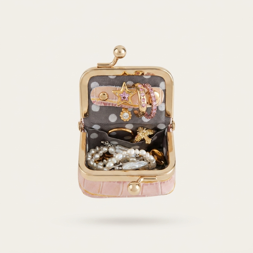 Mini Jewelry Pouch Rose Croc