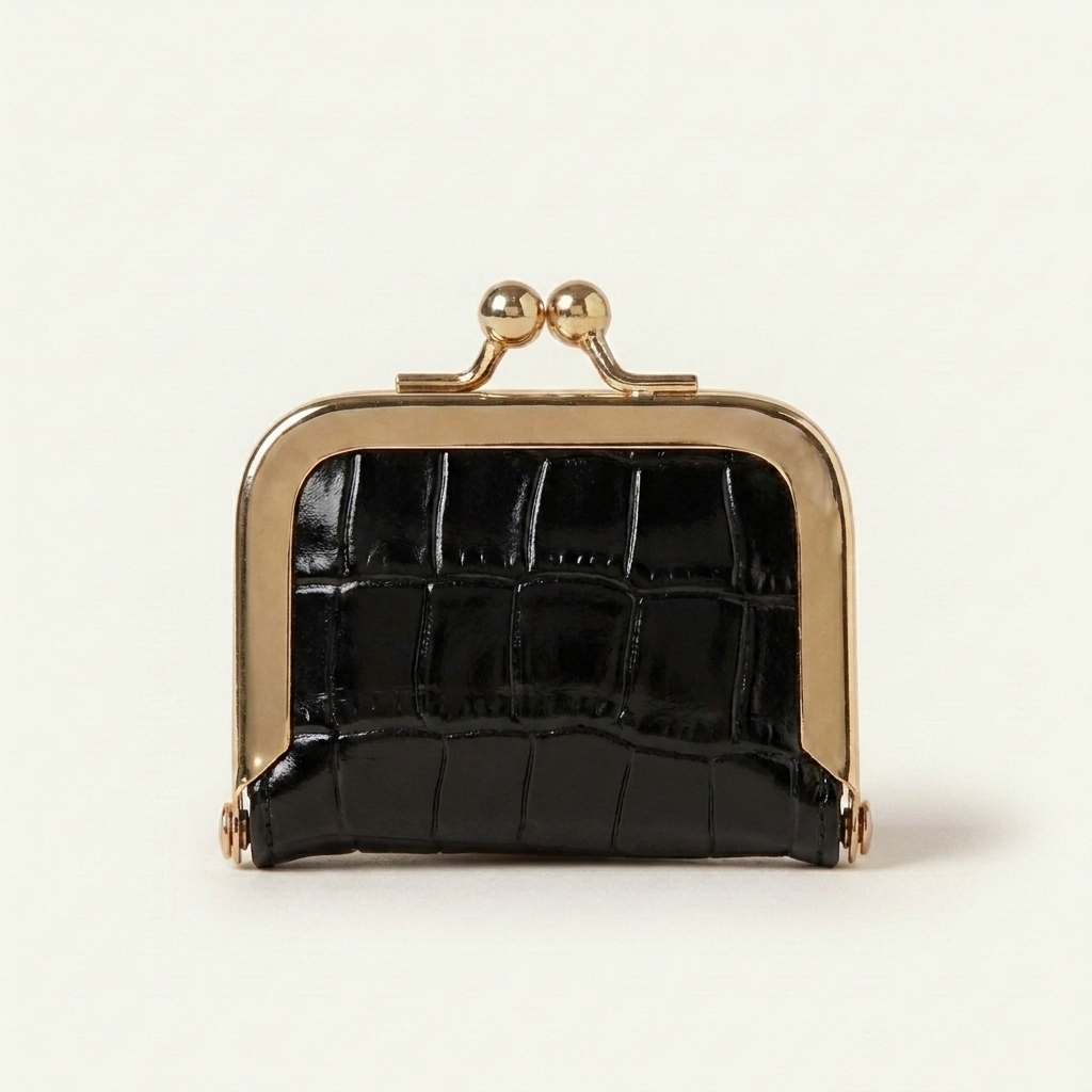 Mini Jewelry Pouch Noir Croc