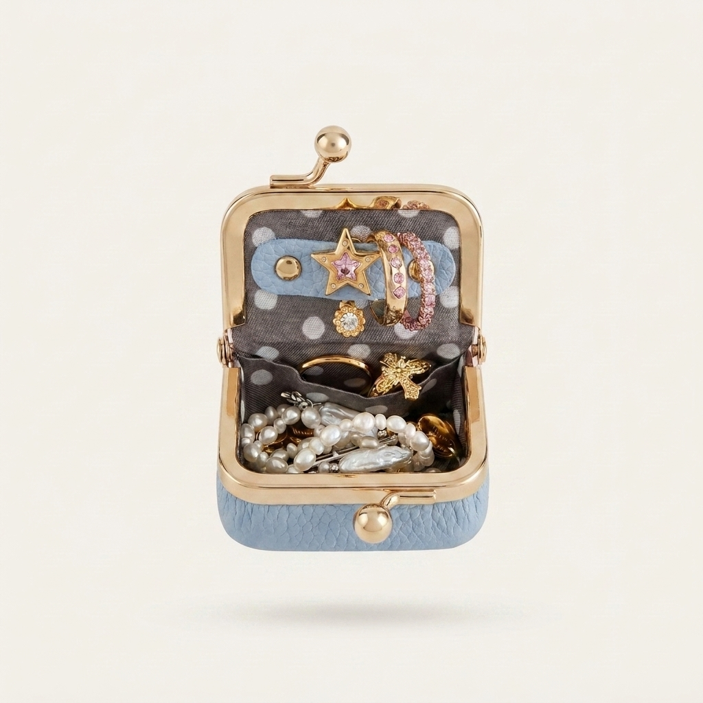 Mini Jewelry Pouch Aqua